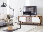 Meuble TV ACTON Marron - Blanc - Bois manufacturé - 147 x 56 x 42 cm