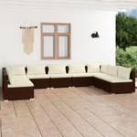 Garten-Lounge-Set (9-teilig) 3013633-7 Braun - Weiß - Metall - Polyrattan - 70 x 60 x 70 cm