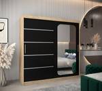 Armoire à portes coulissantes promo v2 Noir - Imitation chêne de Sonoma - Largeur : 200 cm - 2 porte