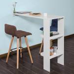 Table Haute Table de Bar FWT55-W Blanc - Bois manufacturé - 120 x 106 x 45 cm