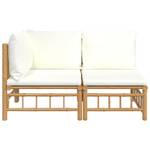 Garten-Lounge-Set 3028342-4 (2-teilig) Weiß - Bambus - 69 x 65 x 69 cm