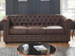 Couchgarnitur CHESTERFIELD 2er-Set Braun - Textil - 88 x 72 x 205 cm