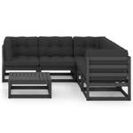 Gartenmöbel-Set (6-teilig) 3009918 Schwarz - Massivholz - Holzart/Dekor - 70 x 30 x 70 cm