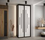 ARMOIRE À PORTES COULISSANTES DAVOS 12 Noir - Blanc - Largeur : 100 cm