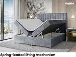 Boxspringbett Aston Grau - Breite: 180 cm - H3