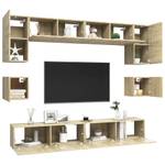 TV-Schrank 8er Set D404 Braun - Holzwerkstoff - 30 x 30 x 100 cm