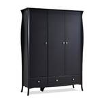 Kleiderschrank Baroque Schwarz - Hochglanz Schwarz - Breite: 143 cm