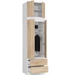 Armoire avec surmeuble S60 2T 2S CLP Imitation chêne de Sonoma - Blanc