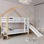 Etagenbett HomeyFuny Ⅰ Beige - Weiß - Holzwerkstoff - Massivholz - Holzart/Dekor - 183 x 223 x 245 cm