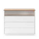 Commode Bob 3 tiroirs 1 niche blanc Blanc - Bois massif - Bois/Imitation - 90 x 73 x 40 cm