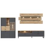 Wohnwand Leone 21 (3-teilig) Grau - Holzwerkstoff - 329 x 188 x 42 cm