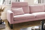 Sofa RICARDA Ecksofa Cord Pink - Ecke davorstehend rechts - Longchair davorstehend rechts