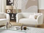 2-Sitzer Sofa LOEN Gold - Weiß - Naturfaser