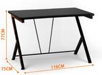 Gaming Tisch mit Kohlefaserbeschichtung Schwarz - Metall - 75 x 77 x 116 cm