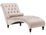 Chaise longue MURET Beige - Chêne foncé