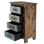 Kommode Cadiz Braun - Holz teilmassiv - 48 x 79 x 33 cm