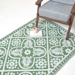 Outdoor-Teppich mit floralem Blattmuster Grün - Kunststoff - 122 x 1 x 182 cm