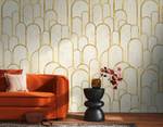 Fototapete Artdeco Metallic Beige - Gold - Weiß - Kunststoff - Textil - 159 x 280 x 1 cm