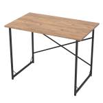 Schreibtisch mit Metallfüße Walnuss Braun - Holzwerkstoff - Metall - 90 x 72 x 60 cm
