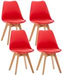 Esszimmerstühle Linares 4er Set Rot