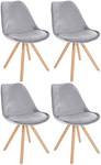 Chaise de salle à manger Sofia Lot de 4 Gris lumineux