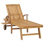 Chaise longue avec table en bois Marron - Bois massif - Bois/Imitation - 60 x 35 x 195 cm