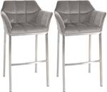 Tabouret de bar Damaso Lot de 2 Argenté