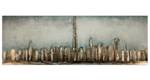 Tableau métallique 3D Bruits de la ville Blanc - Métal - 150 x 50 x 4 cm