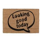 Paillasson coco «Looking good today» Beige - Noir - Fibres naturelles - Matière plastique - 60 x 2 x 40 cm