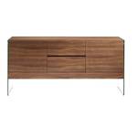 Glasseiten mit Nussbaumholz Sideboard