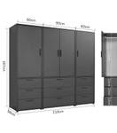 Kleiderschrank Der Grenzenlose I Anthrazit - Breite: 210 cm