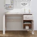 Bureau 3015246 Blanc - Bois manufacturé - Bois massif - Bois/Imitation - 113 x 75 x 50 cm