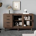 Sideboard Eurynom Ⅲ Braun - Holzwerkstoff - Metall - Massivholz - Holzart/Dekor - 40 x 75 x 140 cm