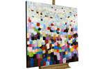 Acrylbild handgemalt Das große Publikum Massivholz - Textil - 80 x 80 x 4 cm