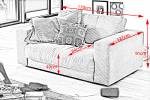 Sessel MADELINE Loveseat Cord Hellgrau