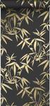 papier peint feuilles de bambou 7286 Noir - Fibres naturelles - Textile - 53 x 1005 x 1005 cm