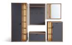 Garderobe Liam 201 (5-teilig) Grau - Holzwerkstoff - Holzart/Dekor - 258 x 199 x 37 cm