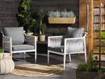 Set de jardin LATINA Gris - Blanc - Métal - 145 x 76 x 74 cm