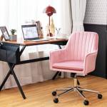 Freizeit Bürostuhl Samt Pink - Metall - 59 x 90 x 60 cm