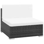 Garten-Sofagarnitur Schwarz - Polyrattan - 74 x 26 x 74 cm