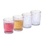 Lot de 4 verres avec motifs 300 ml Doré - Verre - 8 x 10 x 8 cm