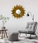 Wandspiegel Sonnenblumenring Gold - Metall - 90 x 90 x 7 cm