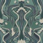 Tapete Blumenmuster im Jugendstil 7472 Blau