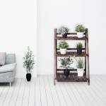 3-stöckiger Pflanzenständer klappbar Braun - Holzwerkstoff - 32 x 93 x 60 cm