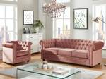 Ensemble canapé fauteuil  CHESTERFIELD Rose clair