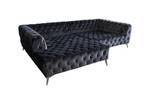 Ecksofa NARLA Chesterfield Velvet Schwarz - Textil - 279 x 71 x 190 cm