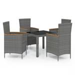 Garten-Essgruppe (5-teilig) 3094934 Grau - Kunststoff - Polyrattan - 90 x 75 x 90 cm