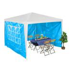 Blaue Pavillon Seitenteile im 3er Set Blau - Weiß - Kunststoff - 300 x 200 x 1 cm