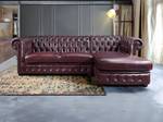 Sofa BRENTON Rot - Echtleder - 166 x 82 x 274 cm