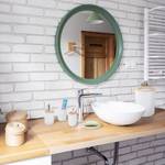 6 accessoires salle de bain en bambou Marron clair - Blanc